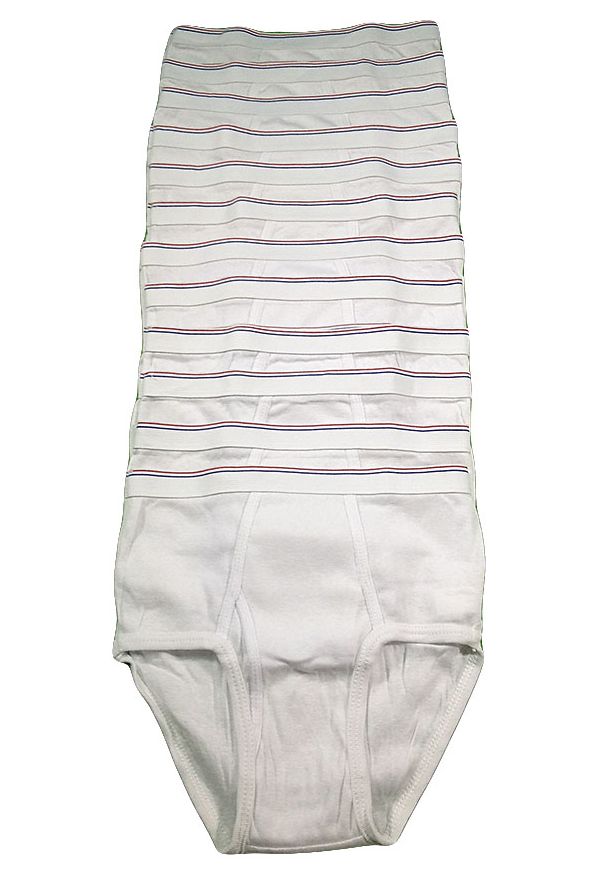 Boy's Fly Front White Brief
